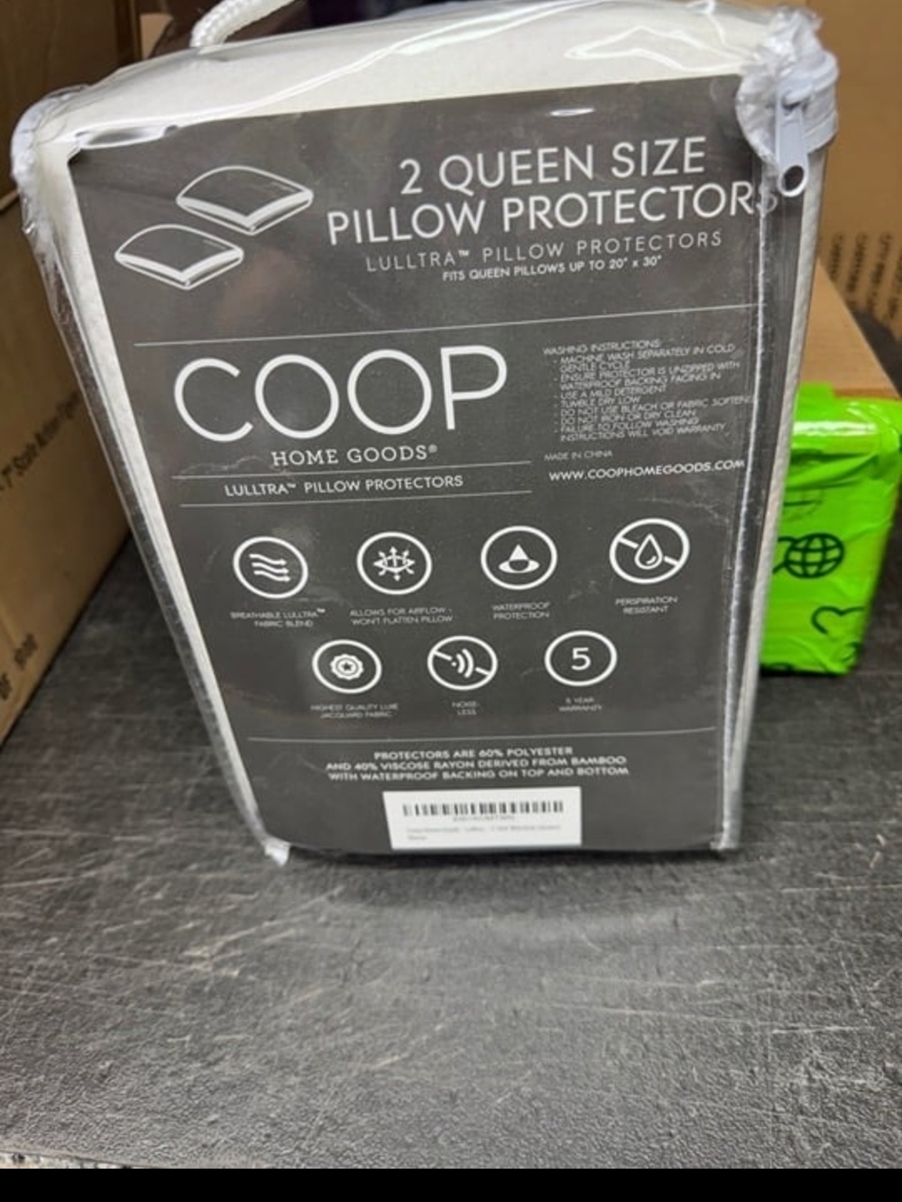 Coop Home Goods Queen Pillow Protector (2 Pack) NO PILLOWS, ONLY PILLOW CASES